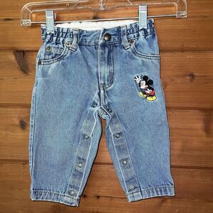 Vintage Disney Mickey Mouse Laughing Denim Jeans Snaps The Disney Store 6 Months